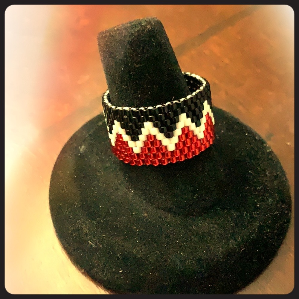 Handmade ring with Delica 11/0 beads